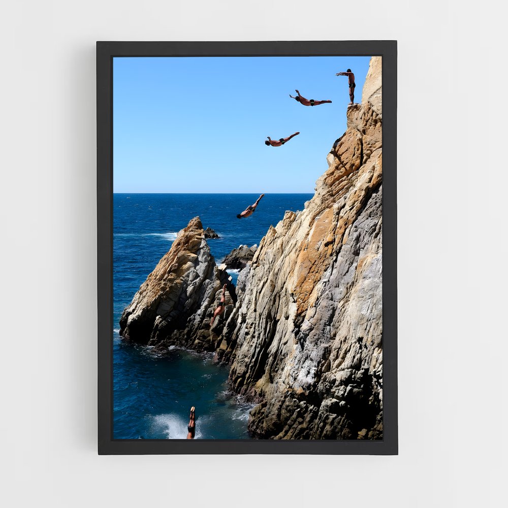 Poster quebrada acapulco chute – affiche Plongeon de falaise (vue 2)